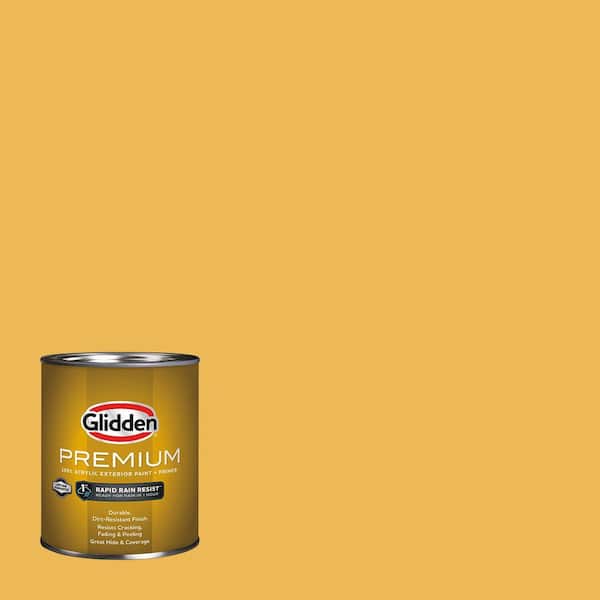 Glidden Premium 1 qt. Yellow Coneflower PPG1209-5 Satin Exterior