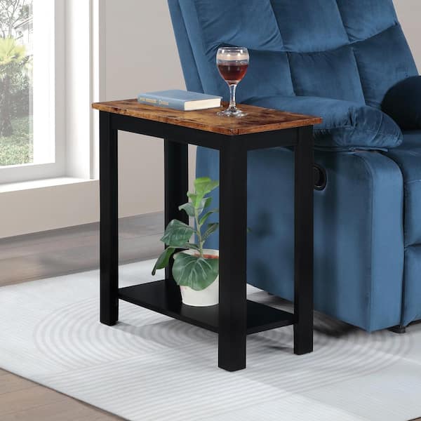 Convenience Concepts Designs2Go Baja 23.75 in. W Barndoor and Black Rectangle Wood Chairside End Table