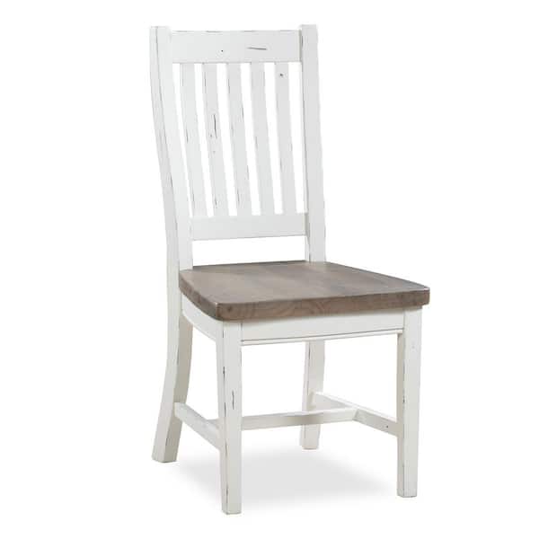 New Heights Jordanelle Rustic Brown and White Wood Dining Chairs (Set of 2)