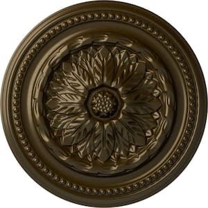 15-3/4" x 1-7/8" Chester Urethane Ceiling Medallion (Fits Canopies upto 2-1/4"), Brass