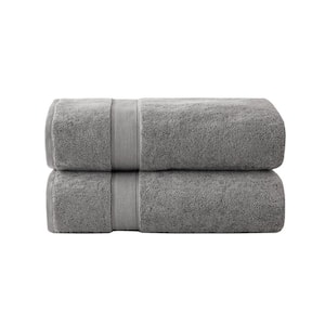 800GSM Grey 100% Cotton Bath Sheet  (Set of 2)