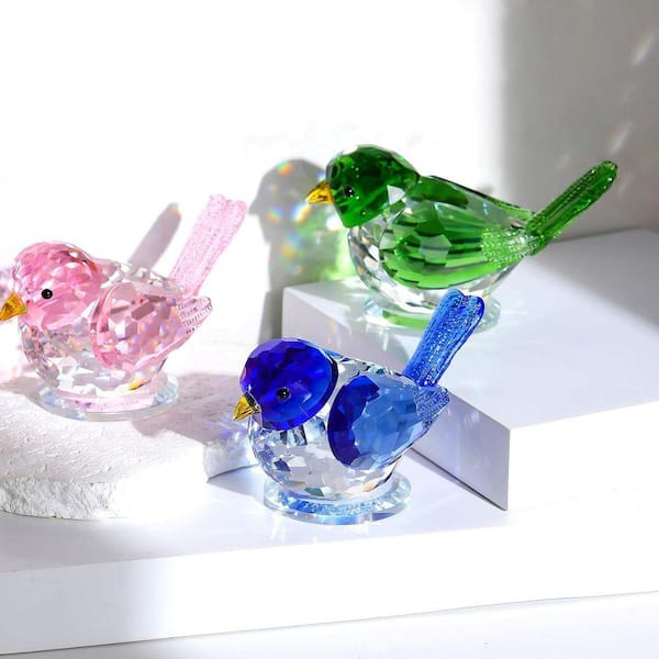 Green 3.9 in. x 2.36 in. Crystal Bird Figurine LINBQ147 - The Home
