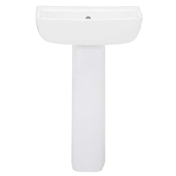 Barclay Products Series 600 20 in. Pedestal Combo Bathroom Sink with 1 Faucet Hole in White Barclay Products Series 600 20 in. Pedestal Combo Bathroom Sink with 1 Faucet Hole in White