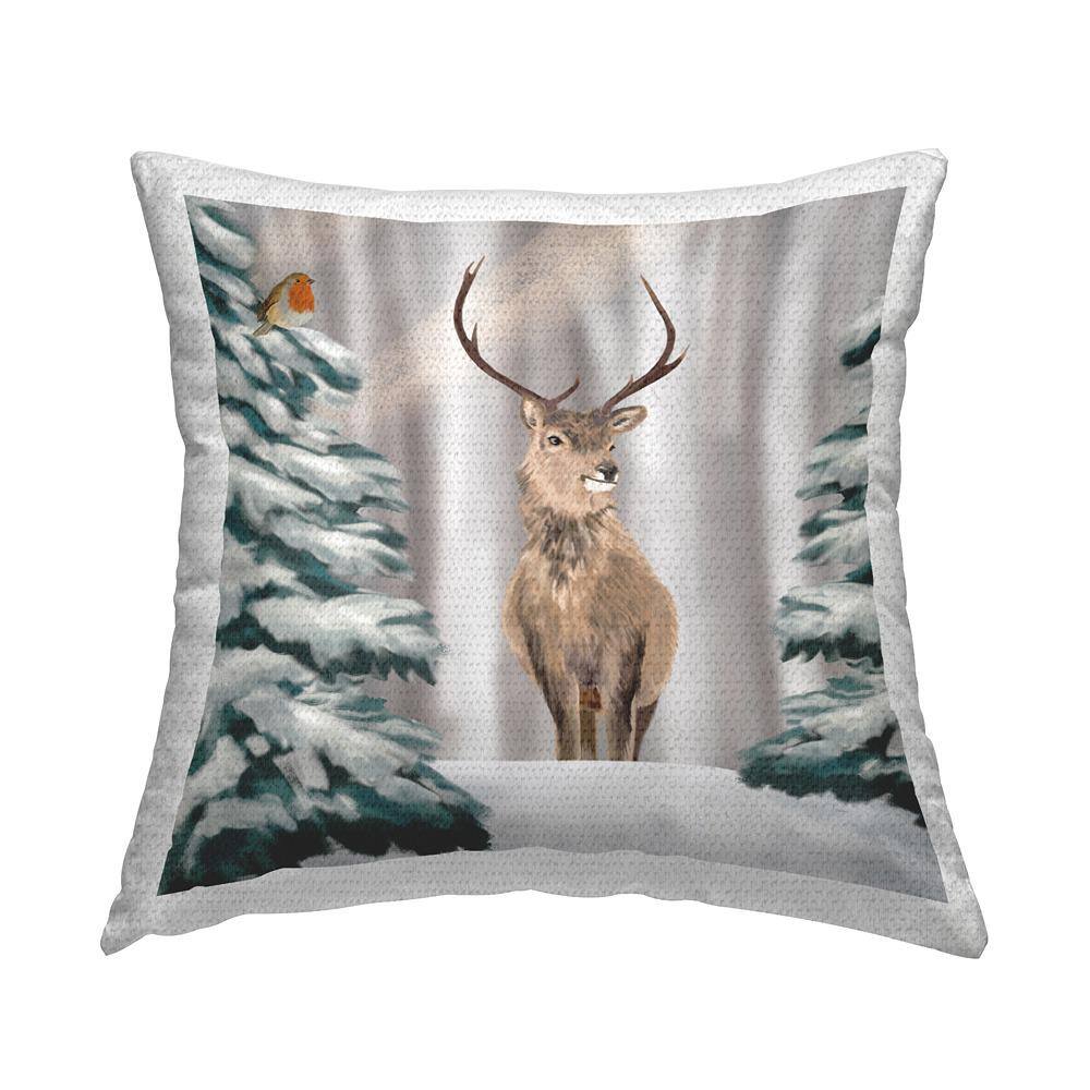Winter Woodland Elk Tan Square Outdoor Throw Pillow price history on PriceWatchPro