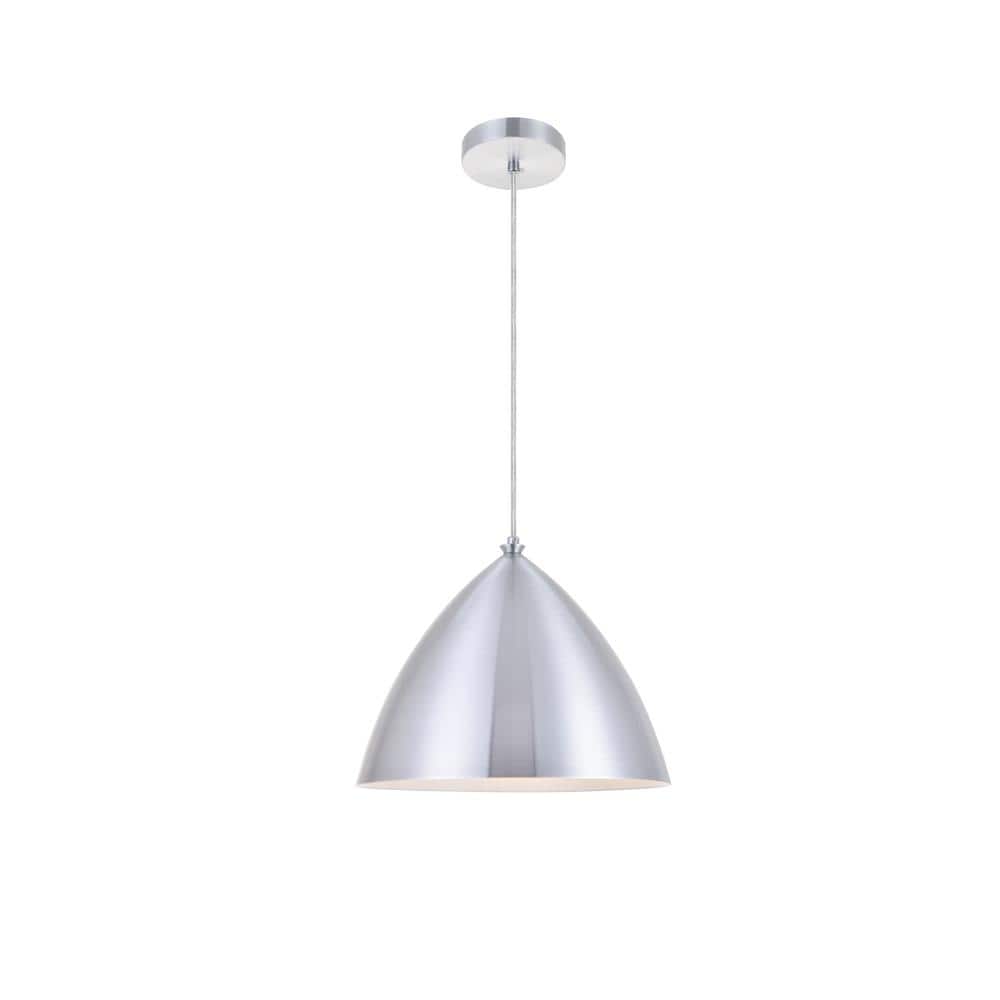 Timeless Home 13.5 in. 1-Light Burnished Nickel Pendant Light, Bulbs Not In