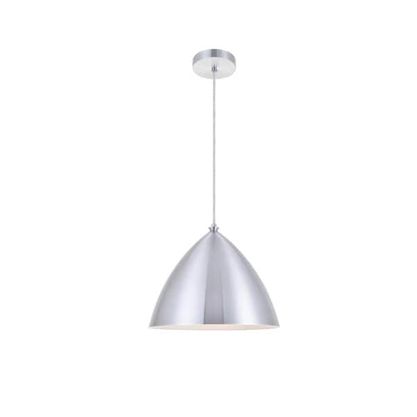 Unbranded Timeless Home 13.5 in. 1-Light Burnished Nickel Pendant Light, Bulbs Not Included