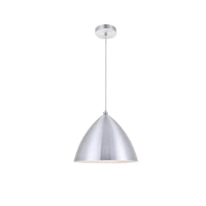 Timeless Home Kameron 1-Light Pendant in Burnished Nickel with 13.4 in. W x 10.4 in. H Shade