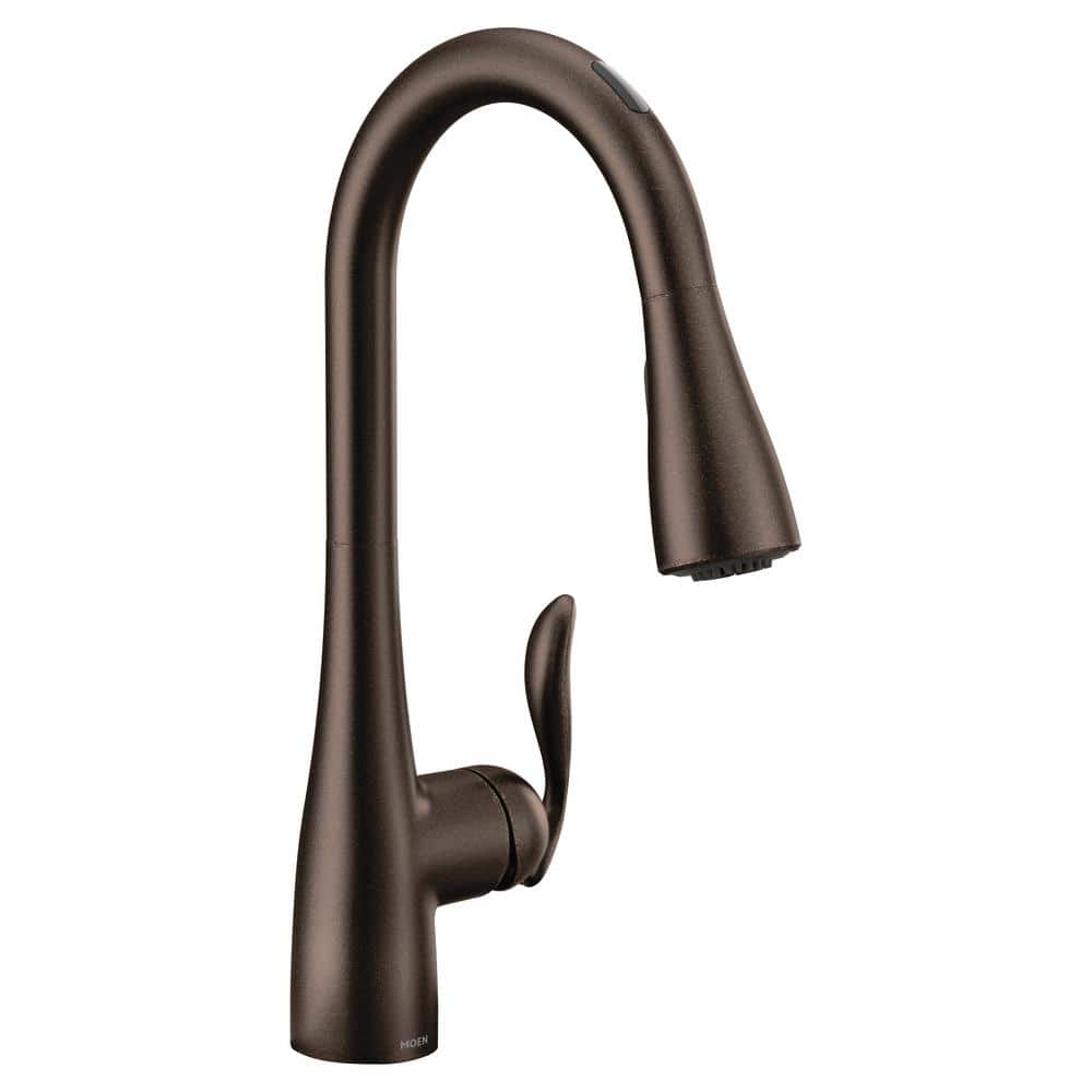 Oil Rubbed Bronze Smart Kitchen Faucet with Pull-Out Spray