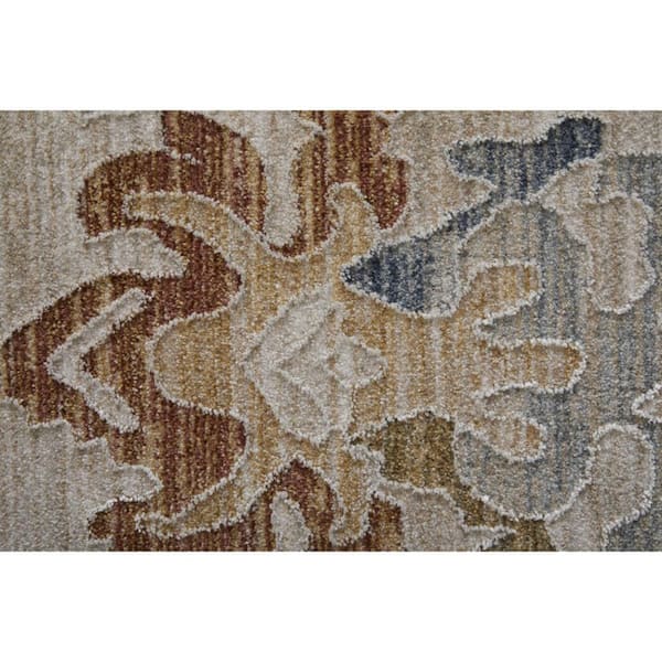 2 ft. x 3 ft. Ivory, Blue, Gold Abstract Area Rug