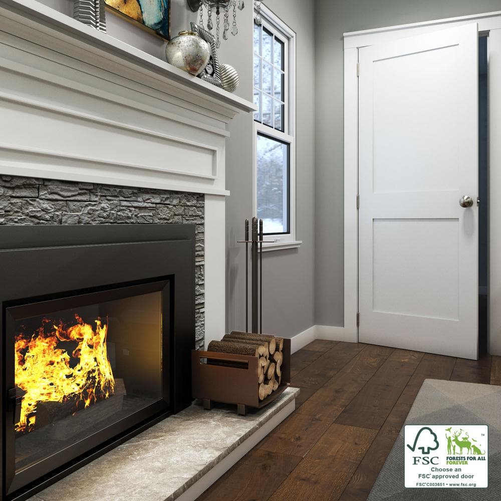 80" x 24" White Primed Pine 2-Panel Interior Slab Door