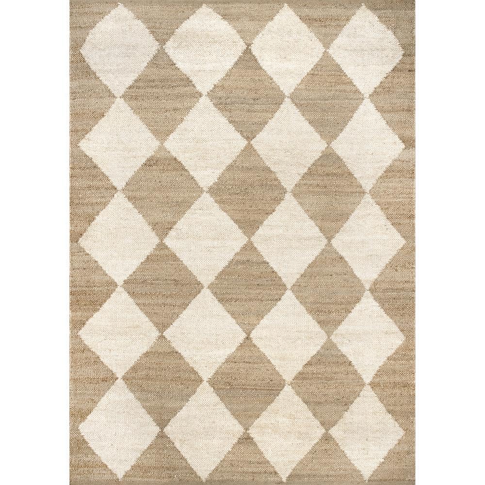 Louie Diamond Checkerboard Jute Natural 5 ft. x 8 ft. Area Rug price history on PriceWatchPro