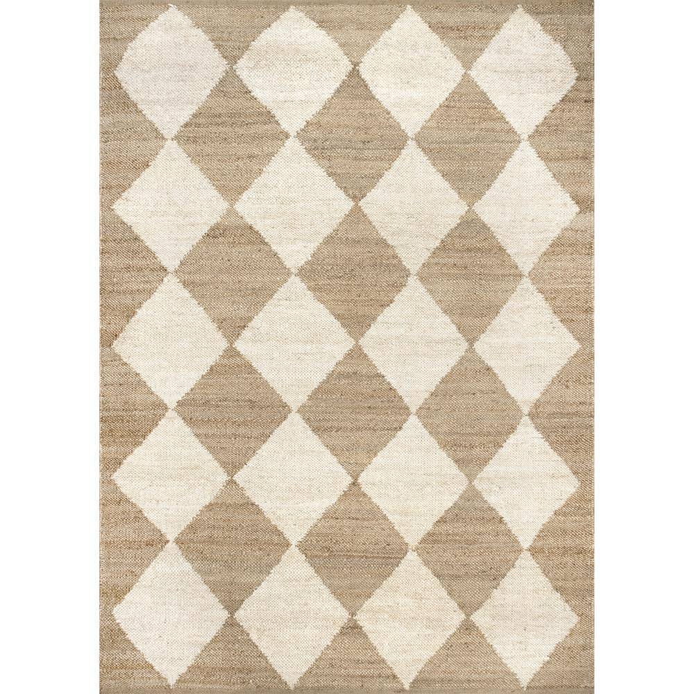 Louie Diamond Checkerboard Jute Natural 8 ft. x 10 ft. Area Rug price history on PriceWatchPro