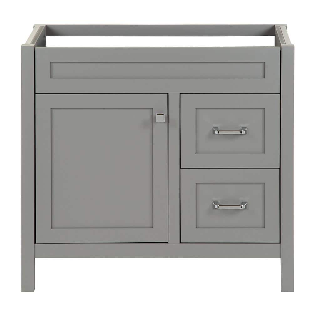 Maywell 36 in. W x 19 in. D x 34 in. H Freestanding Bath Vanity Cabinet without Top in Sterling Gray
