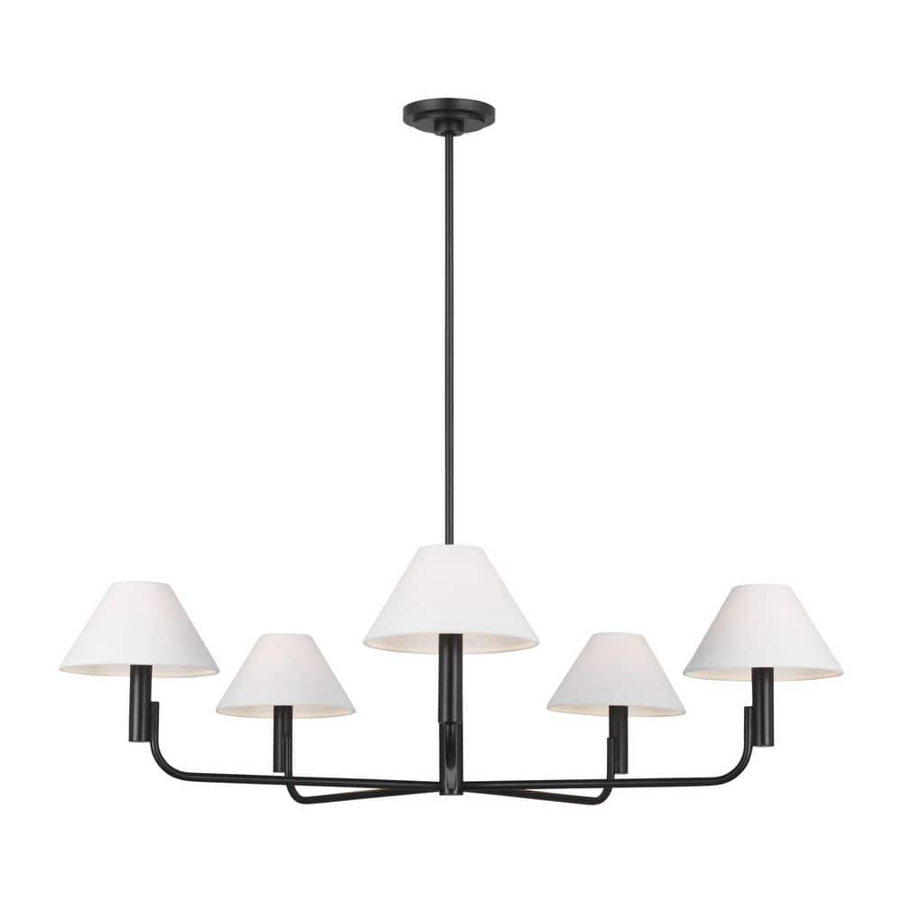 Colfax Large 5-Light Aged Iron Dining Room Chandelier With White Linen Shades price history on PriceWatchPro