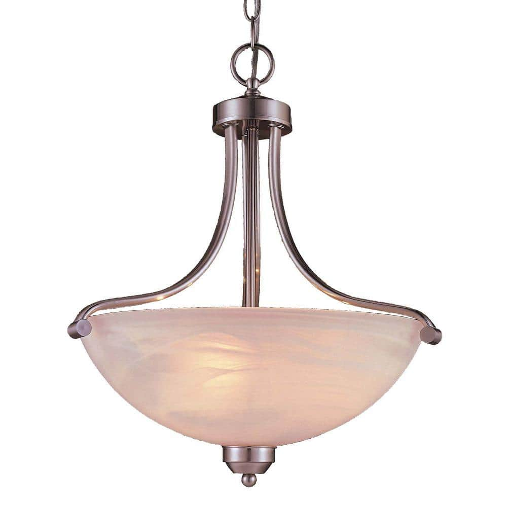 Minka Lavery Paradox 3-Light Brushed Nickel Bowl Pendant 1426-84 - The Home  Depot