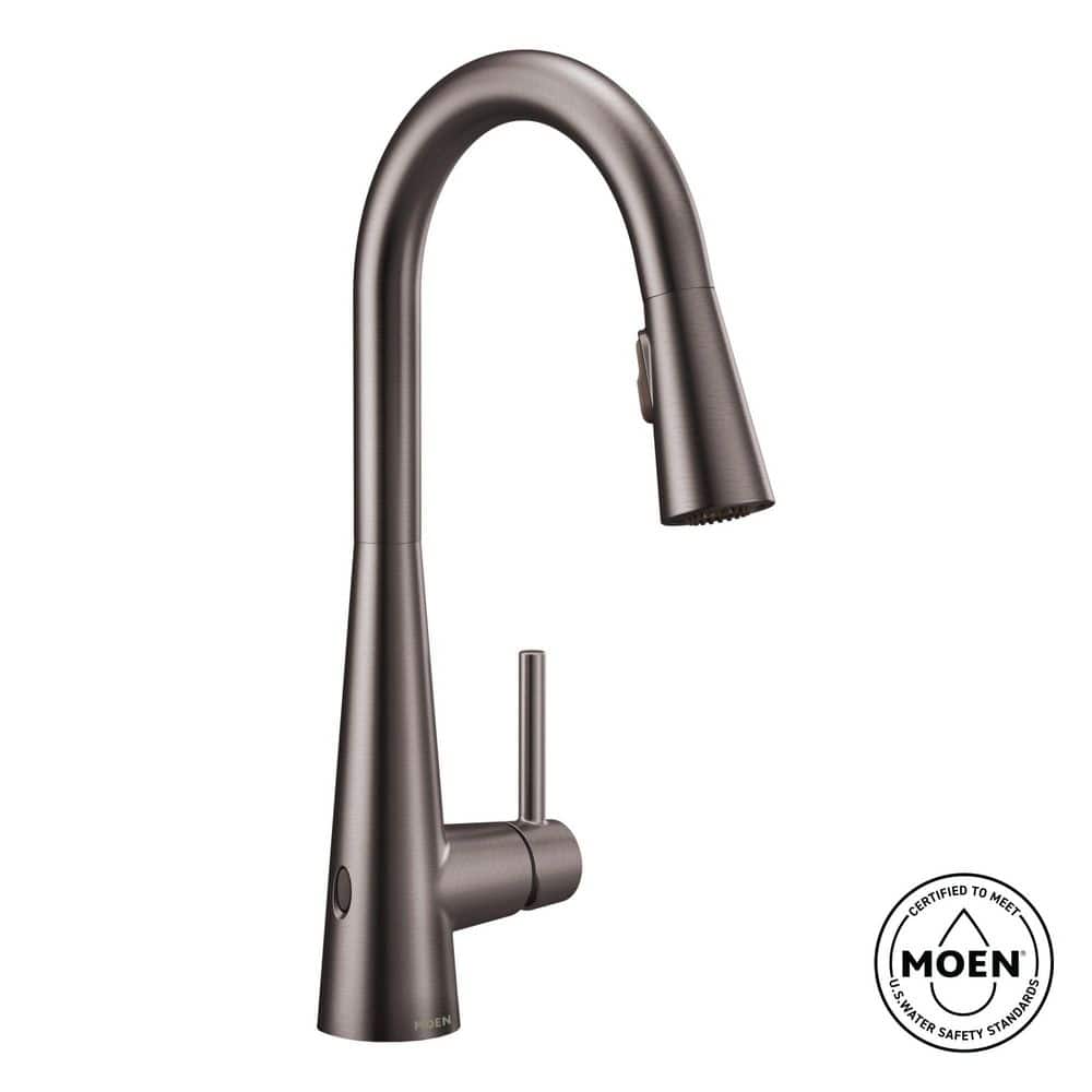 Sleek Touchless Single-Handle Pull-Down Sprayer Kitchen Faucet with MotionSense Wave in Black Stainless price history on PriceWatchPro