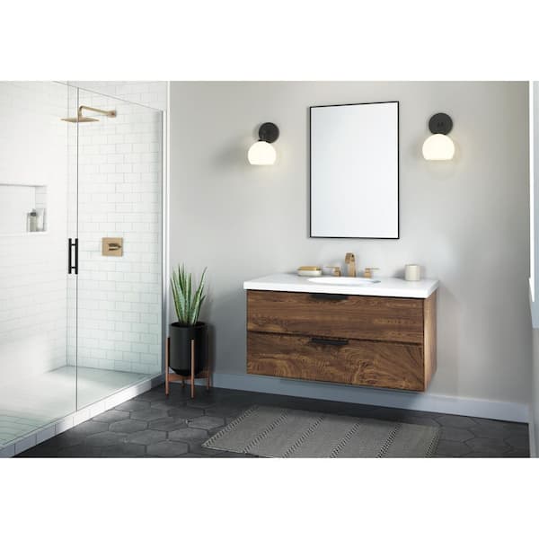 Vero Gold 1-Spray Shower Faucet with 8 in. Widespread Double Handle Bathroom Faucet in Champagne Bronze