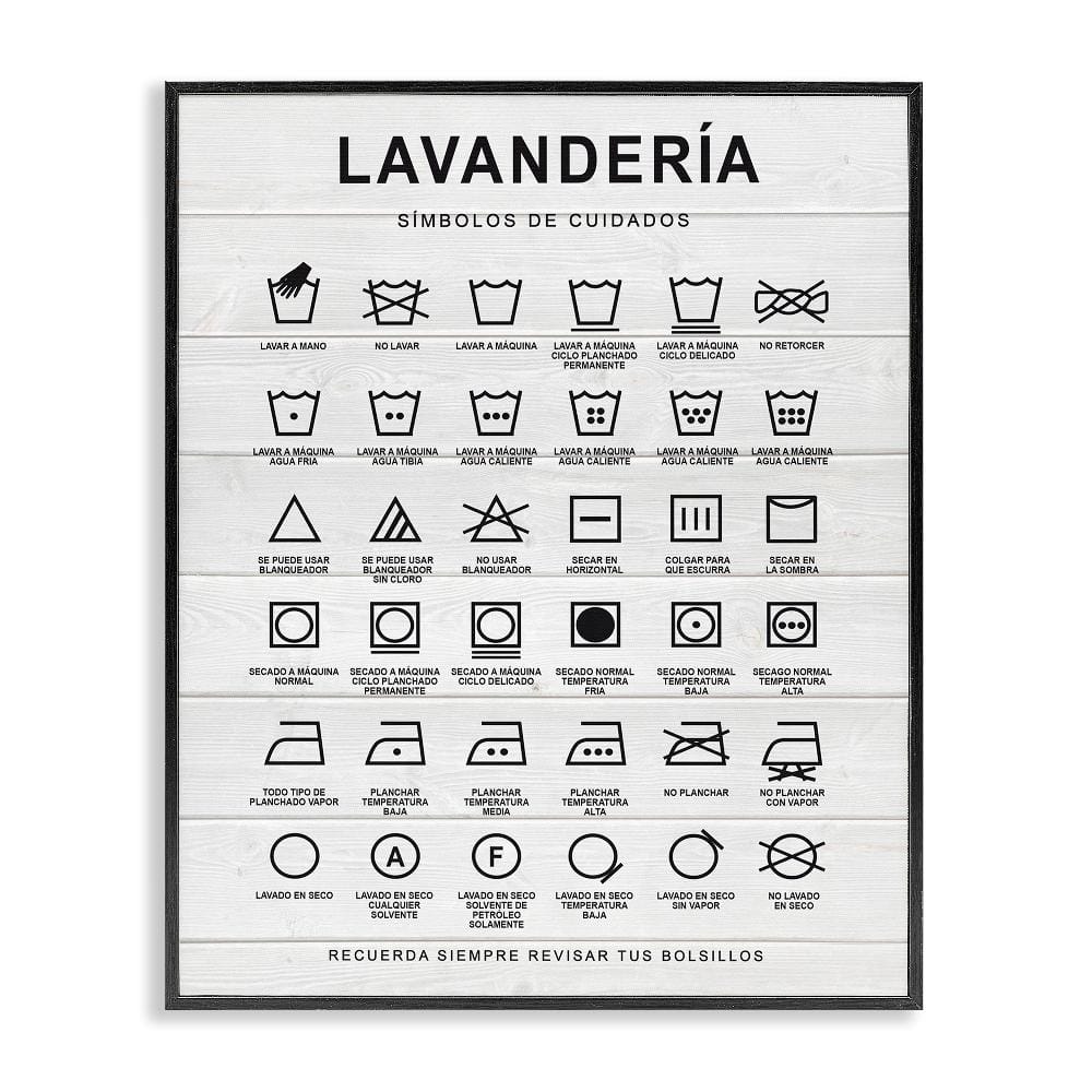 Lavandaria Symbol Guide Farmhouse by Lettered and Lined Black Framed Typography Giclee Art Print 20 in. x 16 in. price history on PriceWatchPro