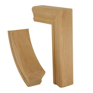 Stair Parts 7299 Unfinished Red Oak Straight 2-Rise Gooseneck No Cap Handrail Fitting