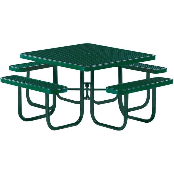 Tradewinds Park 46 in. Green Commercial Square Picnic Table