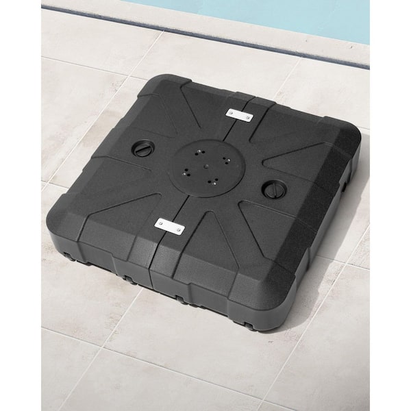 260 lbs. HDPE Patio Umbrella Base with Wheels in Black