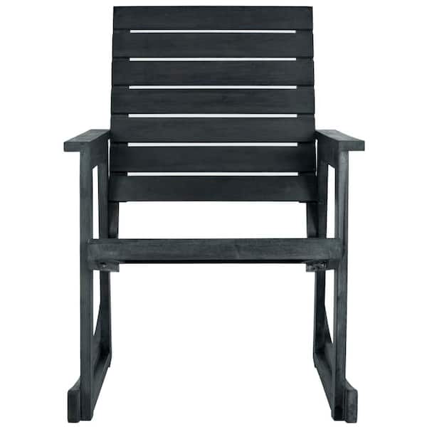 SAFAVIEH Alexei Dark Slate Grey Acacia Wood Outdoor Rocking Chair