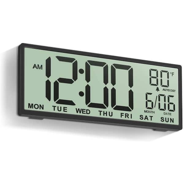 Unbranded 13.6 in. Black Digital Wall Clock Battery Operated