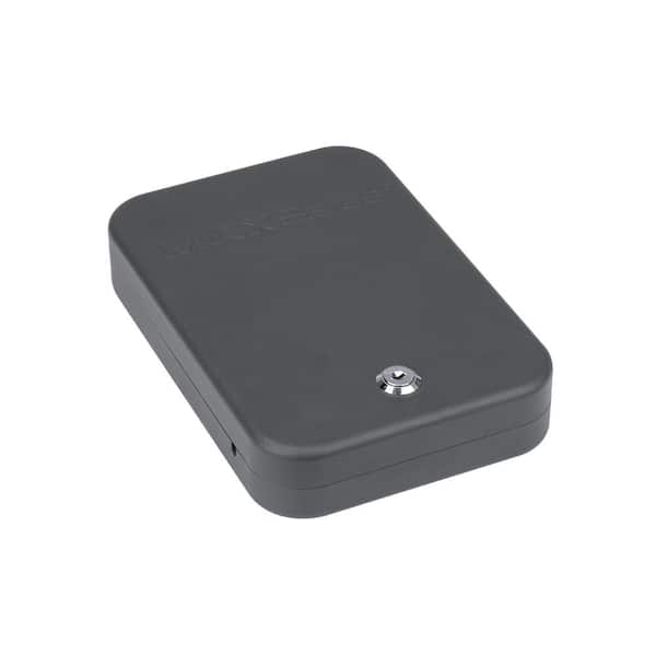 Extra Large 16- Gauge Steel Portable Lock Box Safe with Keyed Lock Access in Black TSA Compliant