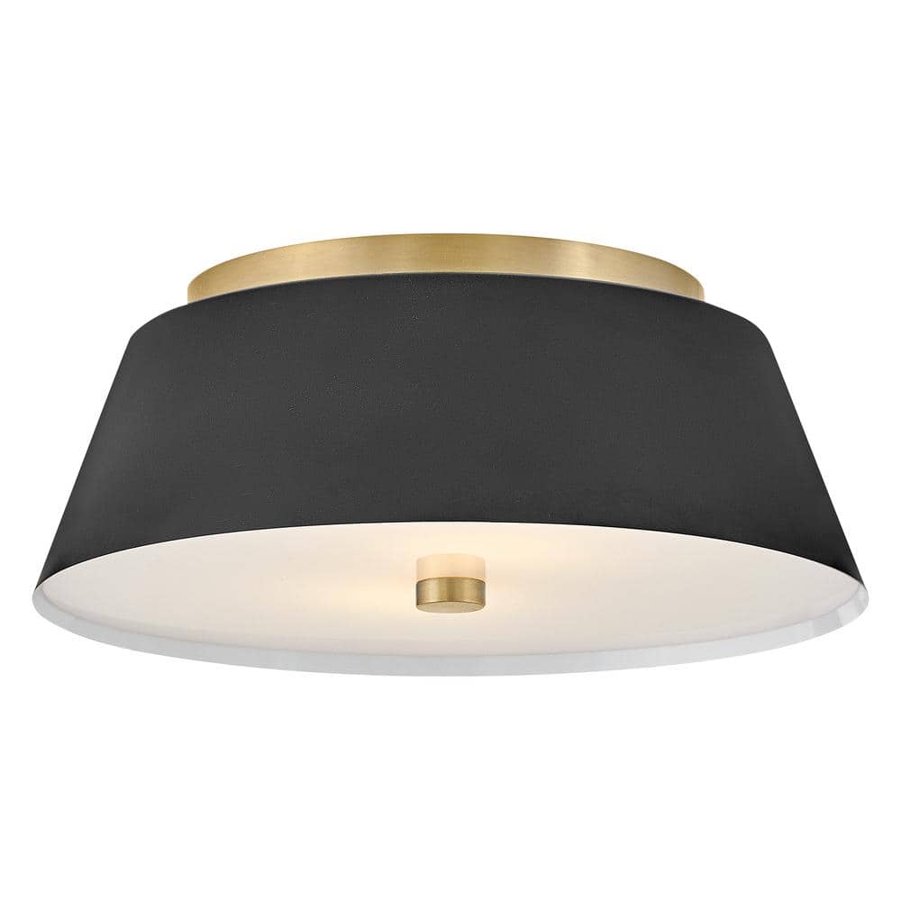 LARK Tess 14.0 in. 2-Light Black Flush Mount 83513BK - The Home Depot