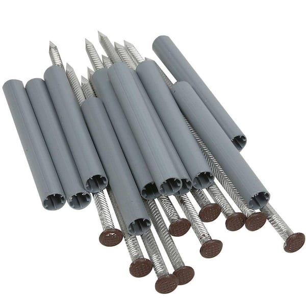 DISCOUNTINUED 7 in. Brown Aluminum Spikes with 5 in. Ferrules 10 Pack