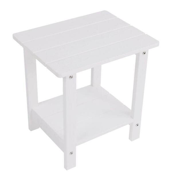 White Plastic Outdoor Side Table