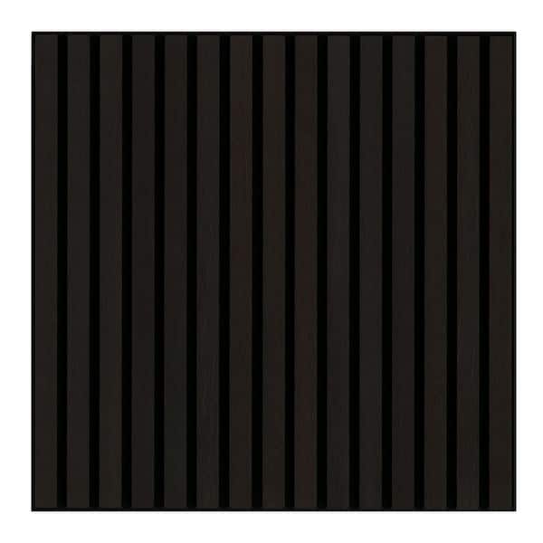 Harmony Espresso 24 in. x 24 in. Black Wood Slat Decorative Acoustic Sound Absorbing Panels (4-Pack/15.5 sq. ft.)