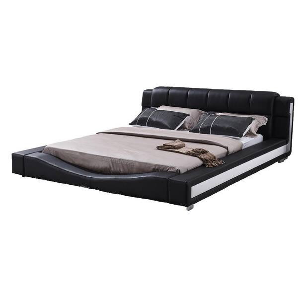 Unbranded Eastern King Bonded Leather Upholstered Bed