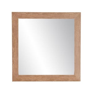 Medium Square Brown/Red Casual Mirror (32 in. H x 32 in. W)