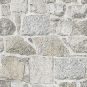 Axelle Light Grey Stone Matte Pre-pasted Paper Wallpaper