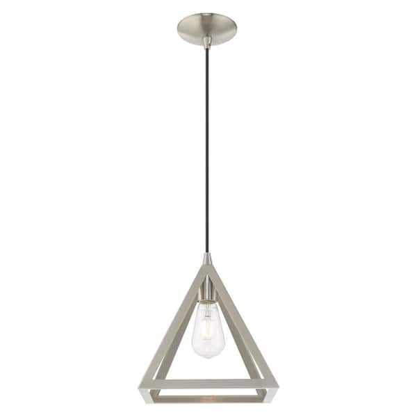 brushed nickel geometric pendant light