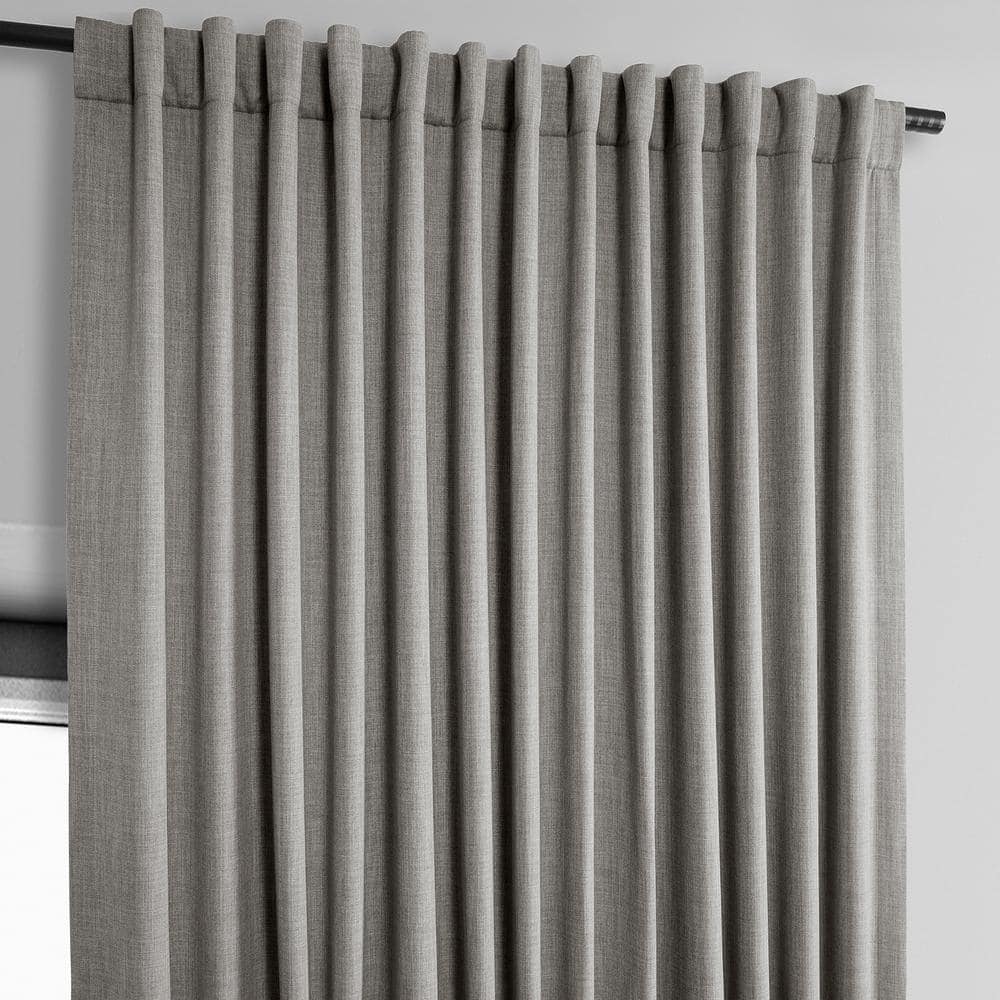 Clay Extra Wide Blackout Faux Linen Window Curtain