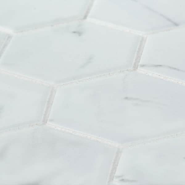 Whisper Valley White 11 in. x 12.625 in. Hexagon Matte Porcelain Wall and Floor Mosaic Tile (14.46 sq. ft./Case)