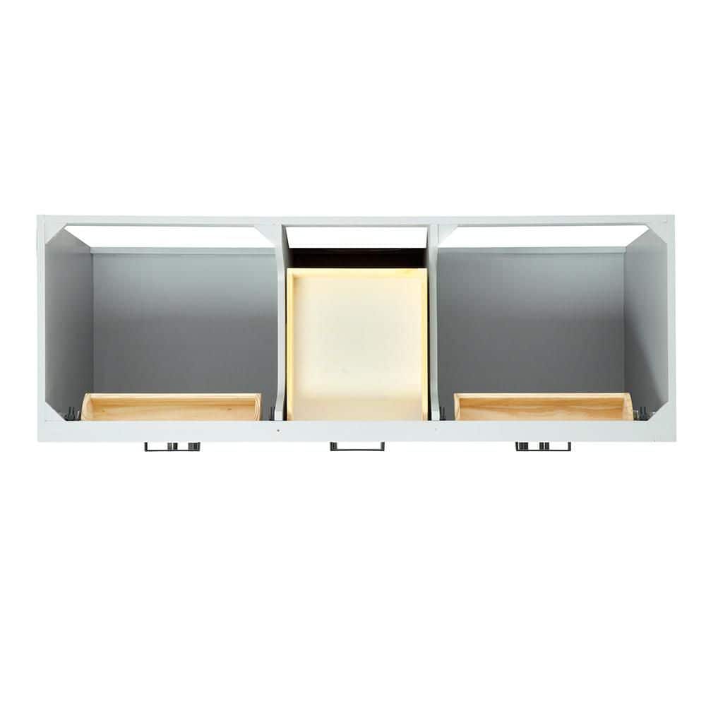 Gray 60'' Double Freestanding Hardwood Vanity Base