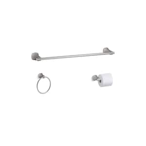 Rubicon 3-Piece Bathroom Hardware Set in Vibrant Brushed Nickel