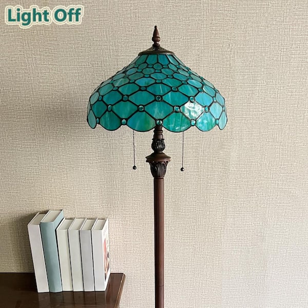 VINPLUS 62 in. Dark Bronze Tiffany Floor Lamp Antique Style