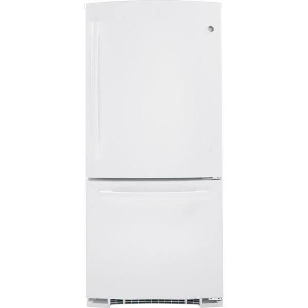 GE 20.3 cu. ft. Bottom Freezer Refrigerator in White