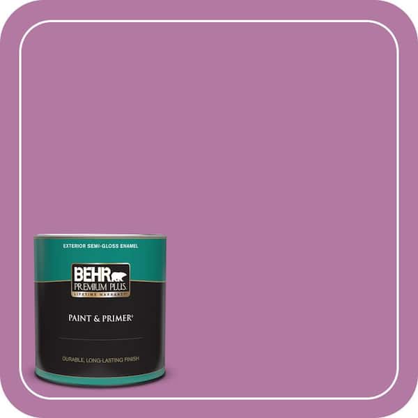 BEHR PREMIUM PLUS 1 qt. Home Decorators Collection #HDC-SP16-11 Cactus Flower Semi-Gloss Enamel Exterior Paint & Primer