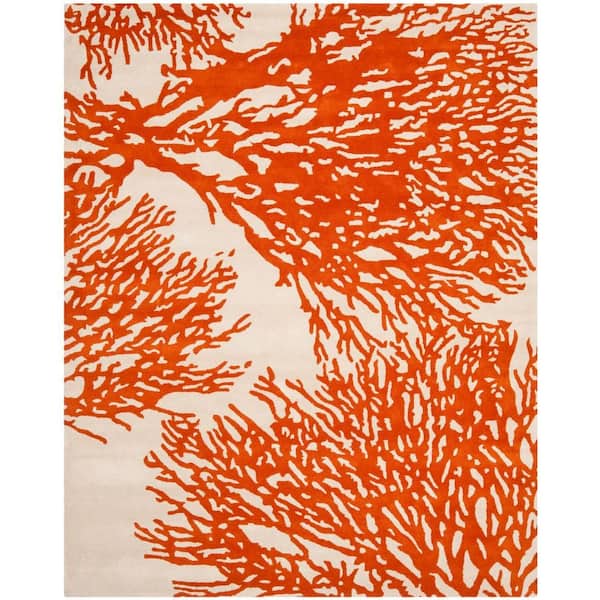 Bella Beige/Terracotta 8 ft. x 10 ft. Floral Area Rug