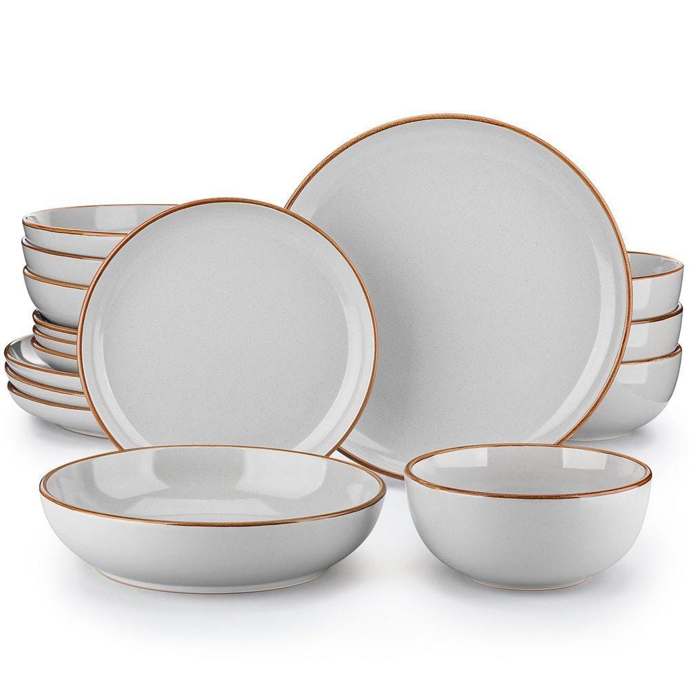 16-Piece Gray Stoneware Dinnerware Set - Thumbnail 2