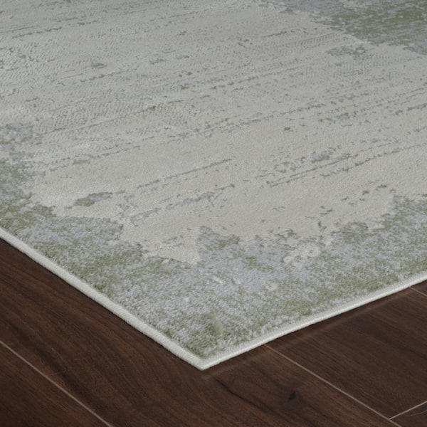 Nomad Green Beige 4 ft. x 6 ft. Modern Abstract Indoor Area Rug