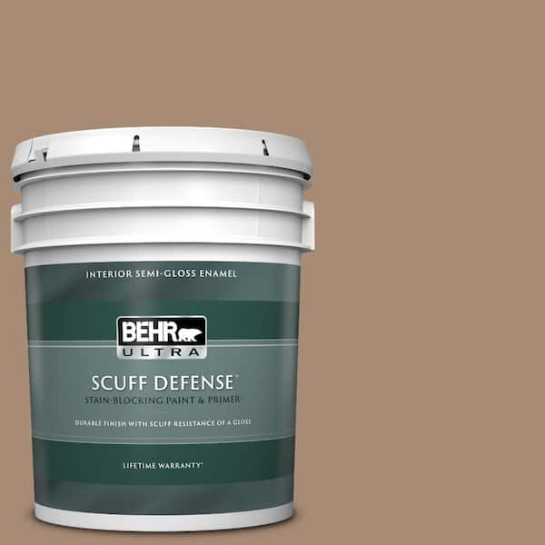 BEHR ULTRA 5 gal. #N240-5 Rodeo Tan Extra Durable Semi-Gloss Enamel Interior Paint & Primer