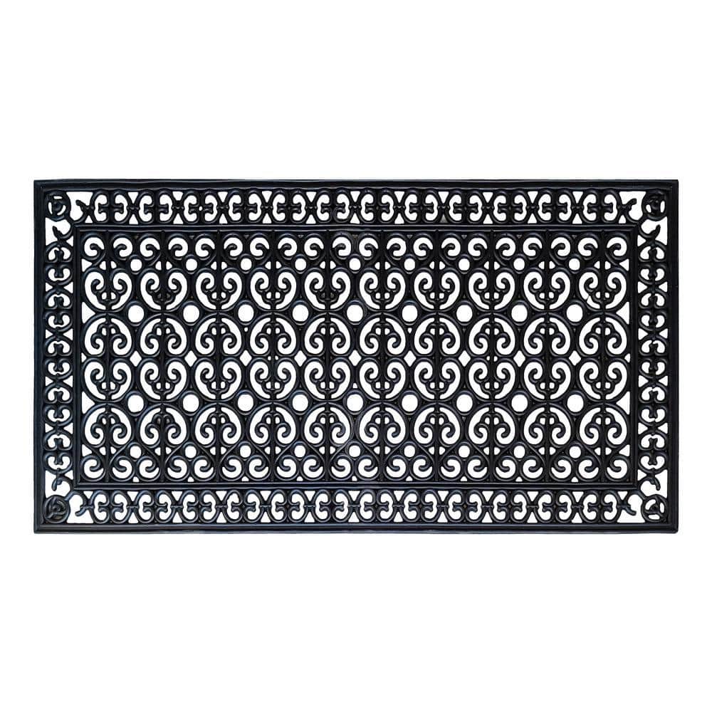 A1 Home Collections A1HC Paisley Heavy Duty Black 30 in. x 60 in