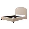 CorLiving Florence Cream Fabric King Bed Frame with Arched Headboard and Nailhead Trim Accents FLR-524-K