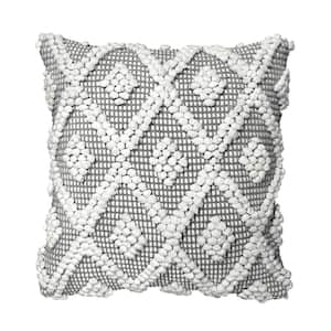 Adelyn Decorative Pillow Cover Gray 20 in. x 20 in. Throw Pillow Cover